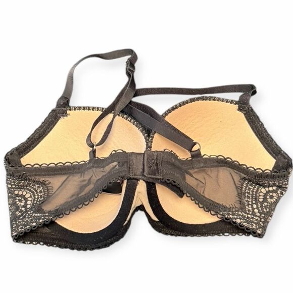 VICTORIA’S SECRET Dream Angels Women’s Black Lace Lined Demi Bra Size 32D - Picture 2 of 5